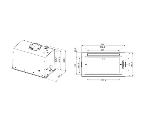 Whirlpool, 395 m³/h, laius 51,4 cm, roostevaba teras - Integreeritav õhupuhasti