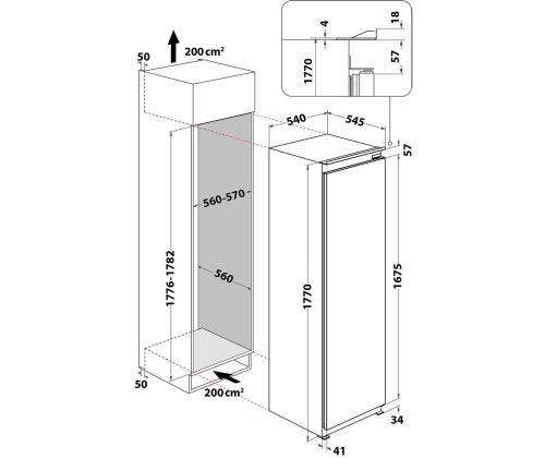 Whirlpool, 306 L, kõrgus 177 cm - Integreeritav jahekapp