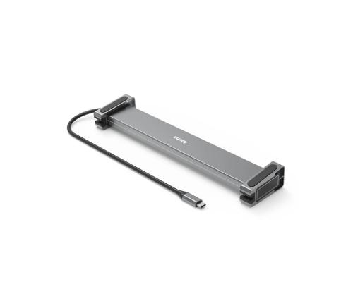 Hama Connect2Office Basic, USB-C Hub, 9 porti, 100 W, hall - Sülearvutidokk