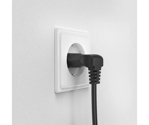 Hama Power Cord, 2-pin 90°, 1,5 m, must - Voolukaabel