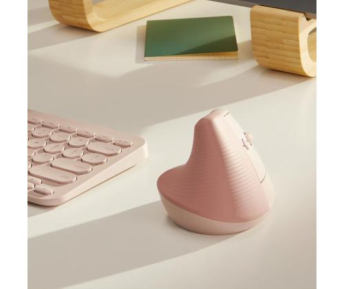 Logitech Lift Vertical Ergonomic Mouse, vaikne, roosa - Juhtmevaba optiline hiir