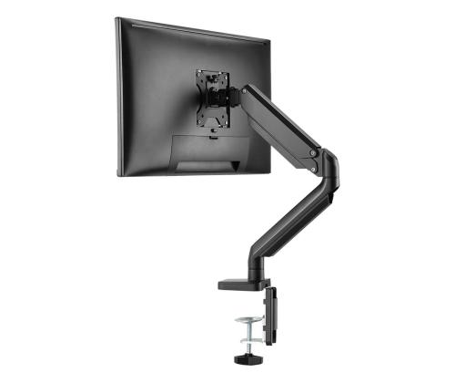Deltaco Single Gas Spring, 17"-32", 8 kg, 1 monitor, must - Monitori lauakinnitus