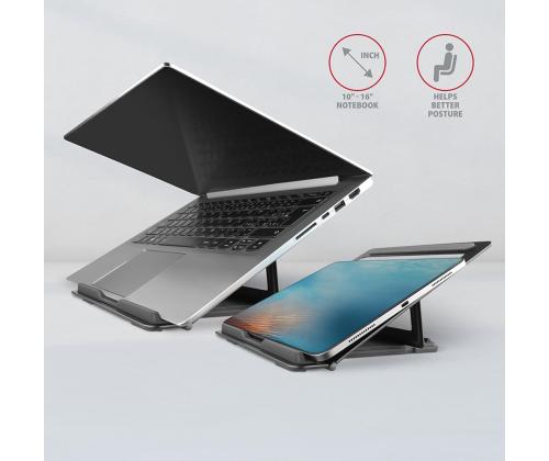 AXAGON STND-L, tumehall - Sülearvuti alus