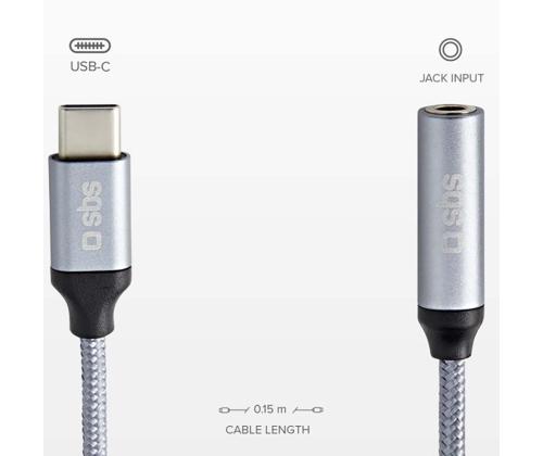 SBS, USB-C - 3,5 mm pesa, tumehall - Adapter