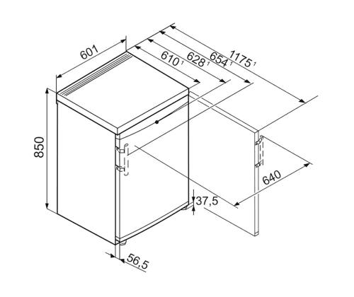 Liebherr, 145 L, kõrgus 85 cm, valge - Jahekapp