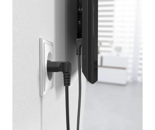 Hama Power Cord, 2-pin 90°, 1,5 m, must - Voolukaabel