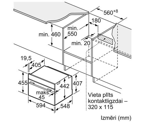 Bosch, Seeria 8, 45 L, must - Integreeritav kompaktahi