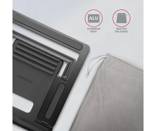 AXAGON STND-L, tumehall - Sülearvuti alus