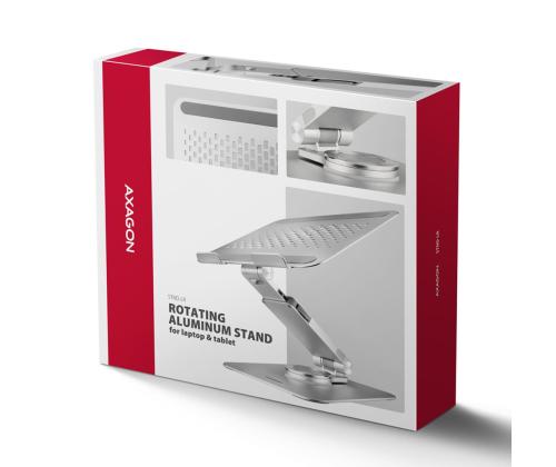 Axagon STND-LR, 10''-16", 360°, alumiinium - Sülearvuti alus