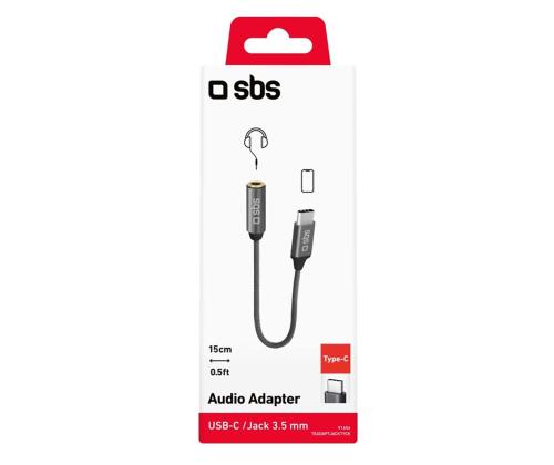 SBS, USB-C - 3,5 mm pesa, tumehall - Adapter