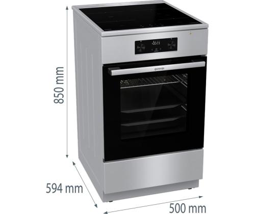 Gorenje, 70 L, laius 50 cm, roostevaba teras - Induktsioonpliit elektriahjuga