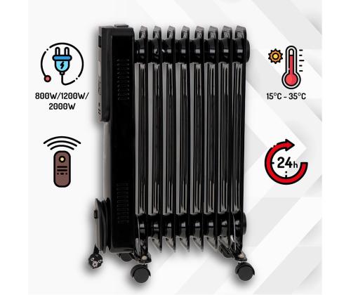 Camry, 9 ribi, 2000 W, must - Õliradiaator