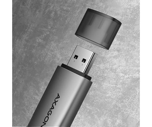 AXAGON CRE-SAC SuperSpeed USB-C / USB-A Card Reader, tumehall - Mälukaardilugeja