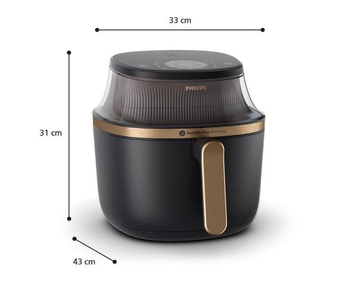 Philips 3000 Seeria, 6.2 L, 1700 W, must - Kuumaõhufritüür