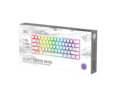 Razer Huntsman Mini Mercury Ed. Razer Red Switch, US, valge - Mehaaniline klaviatuur