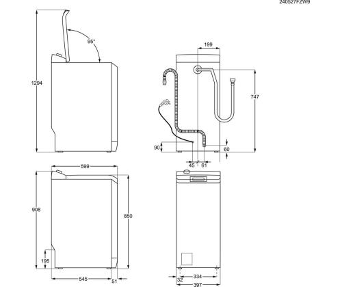 AEG 8000 Seeria PowerCare 7 kg, sügavus 59.9 cm, 1300 p/min - Pealtlaetav pesumasin