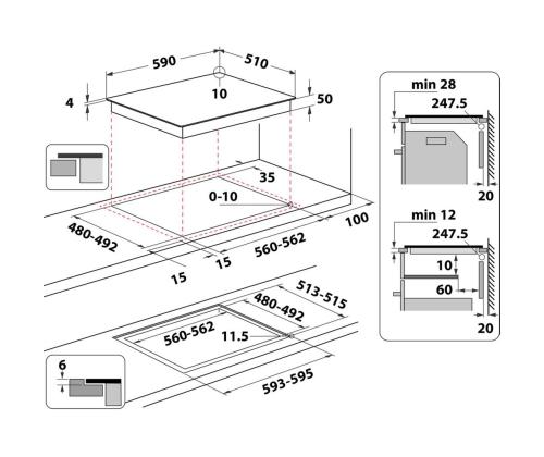 Whirlpool, laius 59 cm, raamita, beež - Integreeritav induktsioonpliidiplaat
