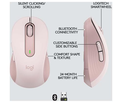 Logitech Signature M650 L, roosa - Juhtmevaba hiir