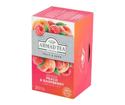 Taimetee AHMAD virsik ja vaarikas 20tk ümbrikus