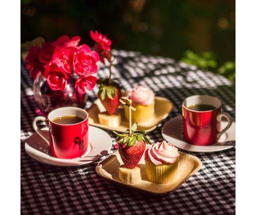 Taldrik ruudukujuline palmilehtedest VEGWARE pakis 25tk