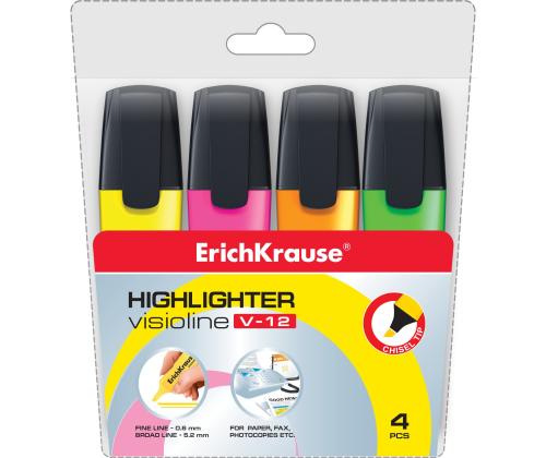 Tekstimarkerite komplekt V-12 4värvi Erich Krause