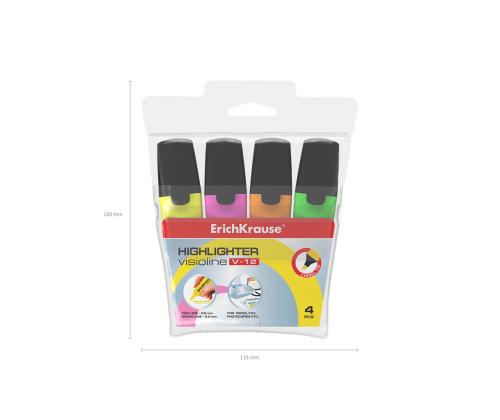 Tekstimarkerite komplekt ERICH KRAUSE V-12 4 värvi