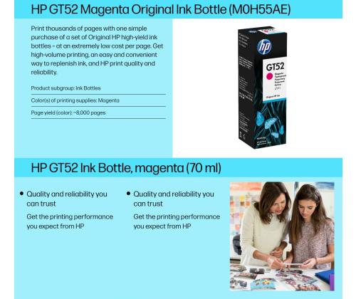 Tindikassett HP GT52 70ml punane