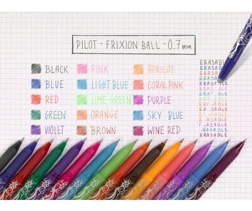 Tindipliiats korgiga PILOT Frixion kirjutab-kustutab 0,7mm punane