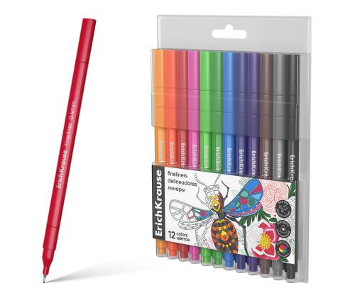 Tindipliiatsite komplekt ERICH KRAUSE Art Spirit Fineliner 0,4mm 12 värvi assortii