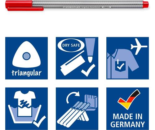 Tindipliiatsi komplekt STAEDTLER Triplus Fineliner 334 0,3mm 10 värvi