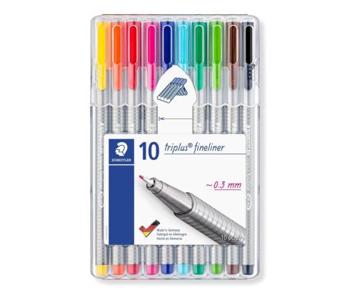 Tindipliiatsite komplekt STAEDTLER Triplus Fineliner 334 0,3mm 10 värvi