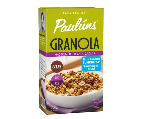 PAULUNS Granola müsli kakao ja vaarika 450g