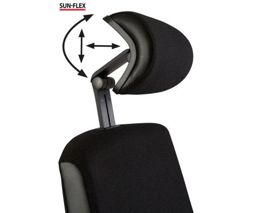 Töötool SUN-FLEX HB 250505 peatoega, regul. käetoedkangas Onyx Black+must alum. jalarist