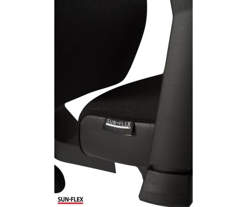 Töötool SUN-FLEX HB 250505 peatoega, regul. käetoedkangas Onyx Black+must alum. jalarist