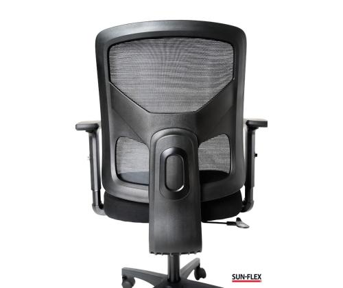 Töötool SUN-FLEX MESH 250305, võrkkangast seljatugi, 4D regul.käetoed must kangas+must jalarist