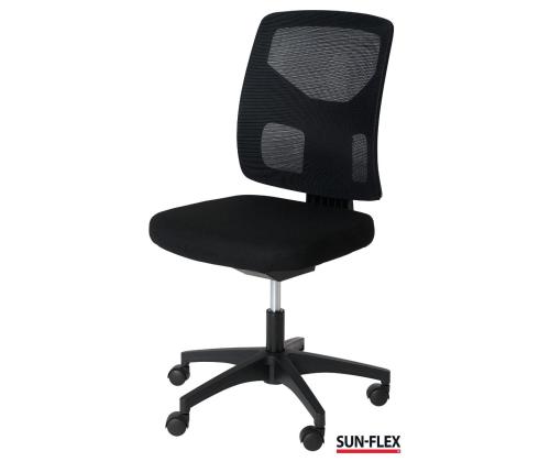Töötool SUN-FLEX MESH 250305, võrkkangast seljatugi, 4D regul.käetoed must kangas+must jalarist