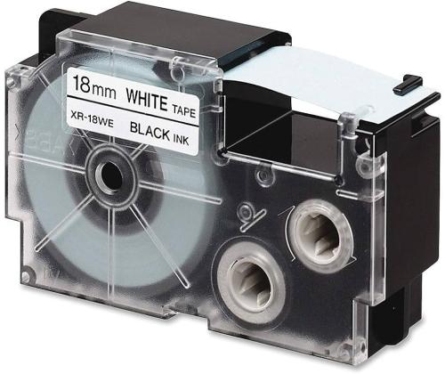 Trükilint Casio XR-18WE 18mm x 8m must/valge analoog