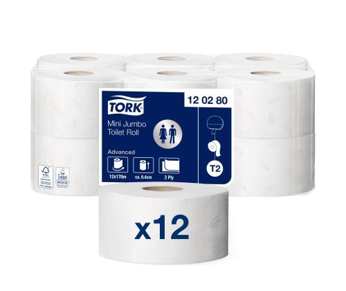 Tualettpaber TORK Mini Jumbo T2 170m 2-kihiline (120280)