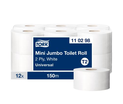 Tualettpaber 2-kihiline TORK Mini Jumbo T2 Universal 150m (110298)