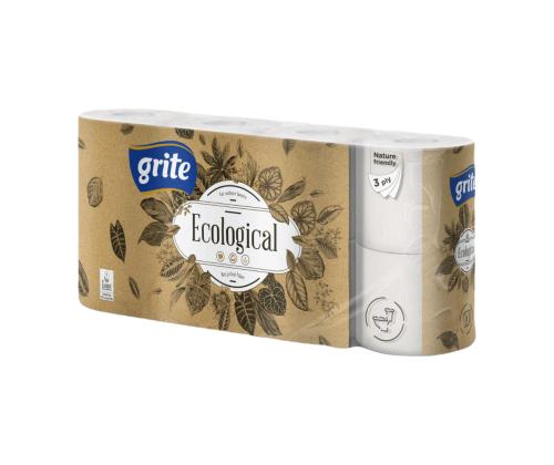 Tualettpaber 3-kihiline GRITE Ecological 8rl pakis