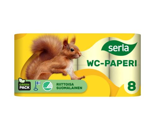 Tualettpaber 3-kihiline SERLA Orava 8rl kollane