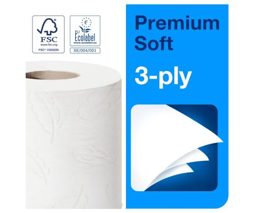 Tualettpaber TORK Soft T4 3-kihiline lumivalge 6rl pakis (110317)