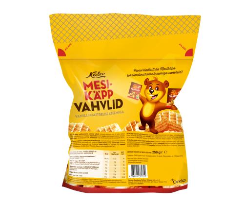 Vahvlid KALEV vanillimaitselise kreemiga 250 g