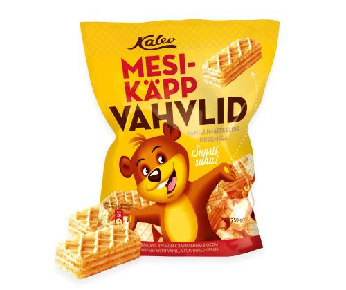 Vahvlid KALEV vanillimaitselise kreemiga 250 g