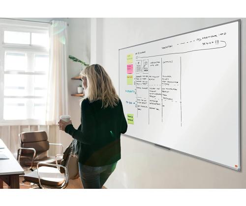 Valge tahvel 1200x900mm NOBO Essence Steel lakitud pind