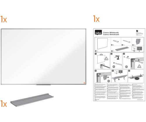 Valge tahvel 600x450mm NOBO Essence Steel lakitud pind