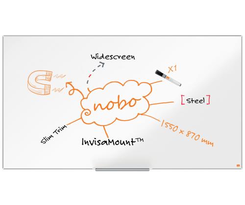 Valgetahvel-magnettahvel NOBO Impression Pro Wide Steel 70"