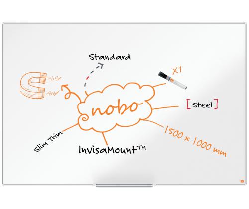 Valgetahvel-magnettahvel NOBO ImpressionPro Steel 150x100cm