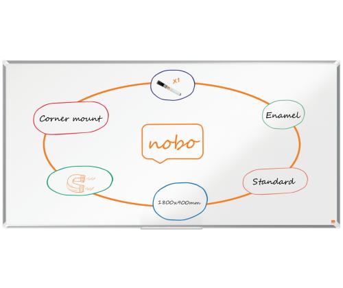 Valgetahvel-magnettahvel NOBO Premium Plus Enamel 180x90cm