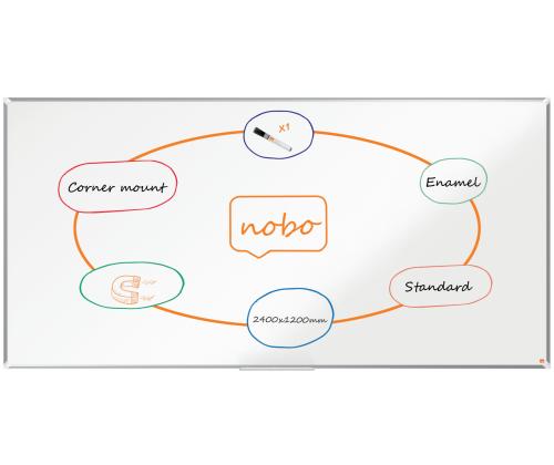 Valgetahvel-magnettahvel NOBO Premium Plus Enamel 240x120cm